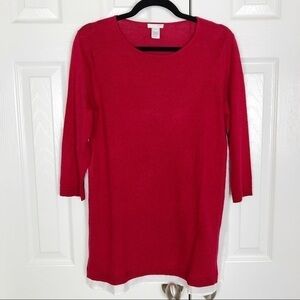 New J. Jill Linen Side Panel 3/4 Sleeve Sweater